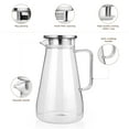 thumbnail image 3 of CNGLASS 56 Ounces Glass Pitcher with Stainless Steel Lid,Water Carafe with Handle,Glass Beverage Jug for Juice,Iced Tea,Milk, 3 of 7