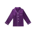 thumbnail image 5 of iiniim Kids Pajamas Set PJS Faux Silk Long Sleeves Button Down Top with Pant Sleepwear Loungewear, 5 of 7