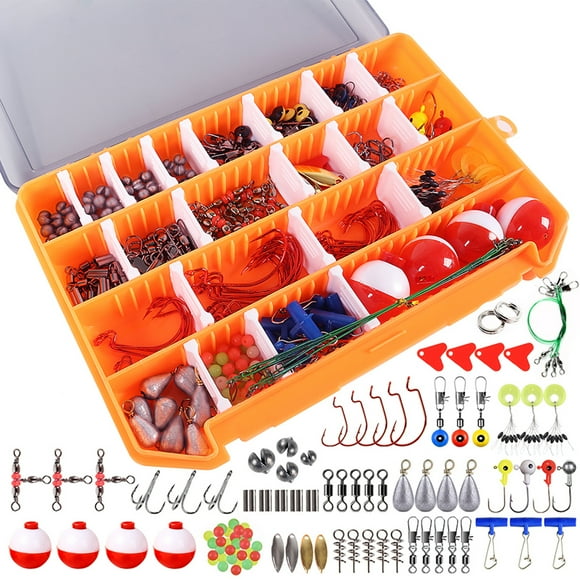 263pcs Fishing Accessories Kit Jig Hooks Casting Sinker Weights Fishing