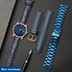 thumbnail image 4 of Correa de piel de vacuno de color azul y acero inoxidable para reloj Citizen Rossini 517793 de 14, 16, 18, 19, 20 mm, 21 mm, 22 mm y 23 mm, 4 of 5
