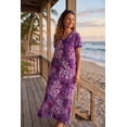 thumbnail image 5 of Dreams & Co. Plus Size Petite V-Neck Short Sleeve Maxi T-Shirt Lounger, 5 of 6