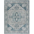 thumbnail image 2 of Hauteloom Liverpool Living Room, Bedroom Area Rug - Traditional - Medium Gray, Light Gray, Navy - 5'3" x 7', 2 of 12