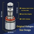 thumbnail image 3 of Mini H11 Bi-LED Projector Lens Hi-Lo Beam Bulbs LED Headlight Retrofit 6500K Kit, 3 of 10