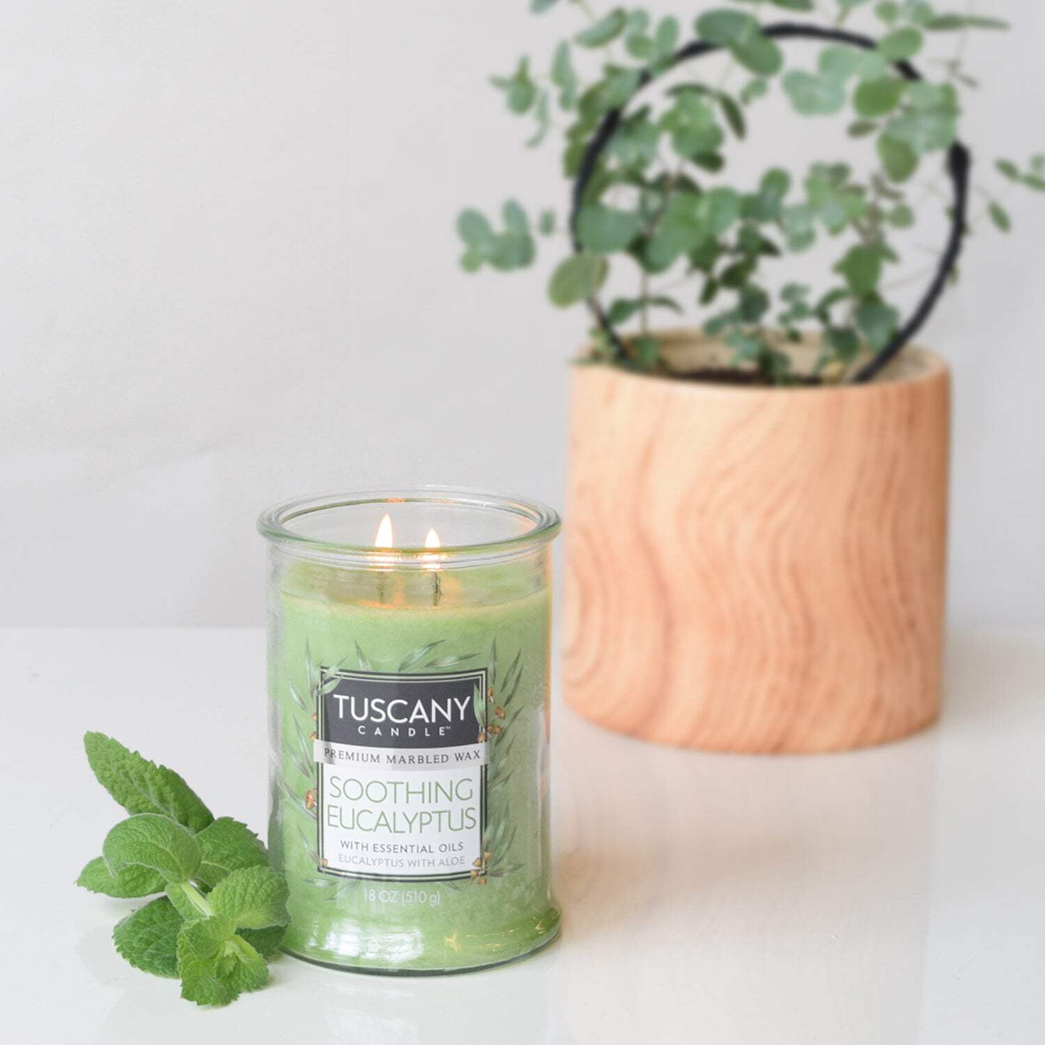Soothing Eucalyptus Long-Lasting Scented Jar Candle (18 oz)