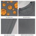thumbnail image 4 of Coolnut Womens T Shirts Fashion Tops, Cartoon Basketball Women's Basic Short Sleeve Tees, Grey Lightweight Casual Summer Clothes, 2XL, 4 of 6