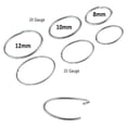 thumbnail image 3 of Package of 6 Gold IP or Surgical  Nose Ring or Cartilage Hoop 3 (20G) and 3 (22G, 3 of 9