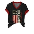 thumbnail image 7 of MEICHEN Women's America 250th Anniversary Short Sleeve V Neck T Shirt Summer 1776-2026 Blouse Top Patriotic Graphic Tee, 7 of 7