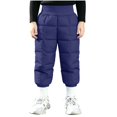 thumbnail image 6 of Toddler Boys Quilted Snow Pants Warm Elastic Waist Straight Leg Baggy Kids Winter Pants Navy 2-5 T, 6 of 6