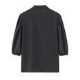 thumbnail image 7 of Jxximdong Button Down Shirts for Women, Summer Solid Color V Neck 3/4 Sleeve Shirts Casual Loose Fit Trendy Tops for Women, Black Women's Blouses, 7 of 7