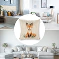 thumbnail image 2 of Flower crown fox Linen toss pillowcase Decoration pillowcase Gift preferred 24x24" Cushion cover 2 set Sofa pillowcase Sofa bedroom living room car, 2 of 6
