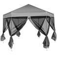 thumbnail image 5 of vidaXL Gazebo Hexagonal Pop-Up Canopy Party Tent Sunshade with 6 Sidewalls, 5 of 16