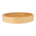 thumbnail image 4 of YUYUETIME Round Khaki Bamboo Tray 1Pc for Natural Serving and Dessert Storage, 4 of 8