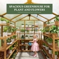 thumbnail image 2 of Sylviera 6x8ft Walk-In Wooden Greenhouse, Pine Frame & Polycarbonate Panels, Reinforced Roof, Lockable Door, Outdoor Backyard Plant Growing, 2 of 8