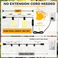 thumbnail image 2 of 100+10FT LED Outdoor String Lights with Remote, Light Sensor Mode & DIY Timer, 32 Shatterproof ST38 Edison Bulbs, Waterproof & Weatherproof for Patios, Gardens, Energy-Saving, Connectable, 2 of 7