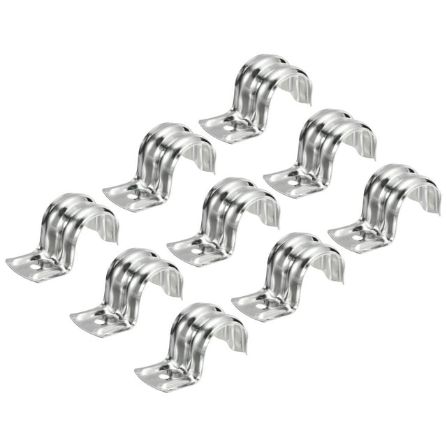 Unique Bargains 25Pack 13/16 Inch Rigid Pipe Straps One Hole Straps Stainless Steel Pipe Clamp