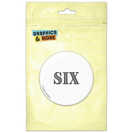 

Six Birthday Diamond Pattern Black and White Refrigerator Button Magnet