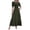 Army Green, variant on Women Casual Summer Dresses Spring Crew Neck Ruffle Short Sleeve Smocked Floral Boho Flowy Maxi Dress Clothes