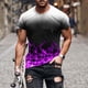 thumbnail image 2 of Mens Casual Pantalones Cortos Cuello Redondo Gradación Impresión Suéter Camiseta, Blusa Deportiva de Fitness para Hombres, 2 of 5