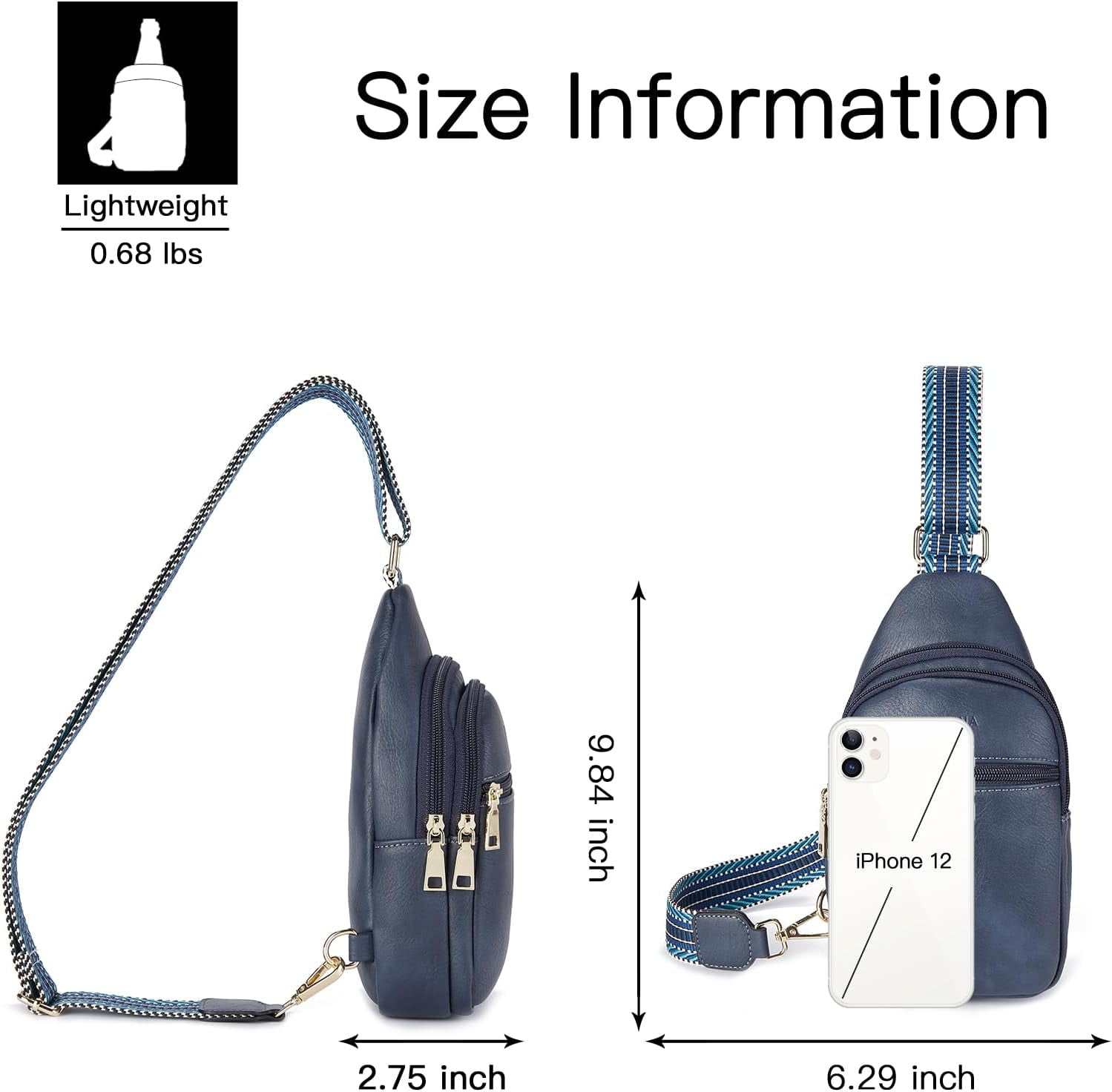Sling Bag for Women Crossbody Fanny Packs for Women Leather Sling Chest Bag