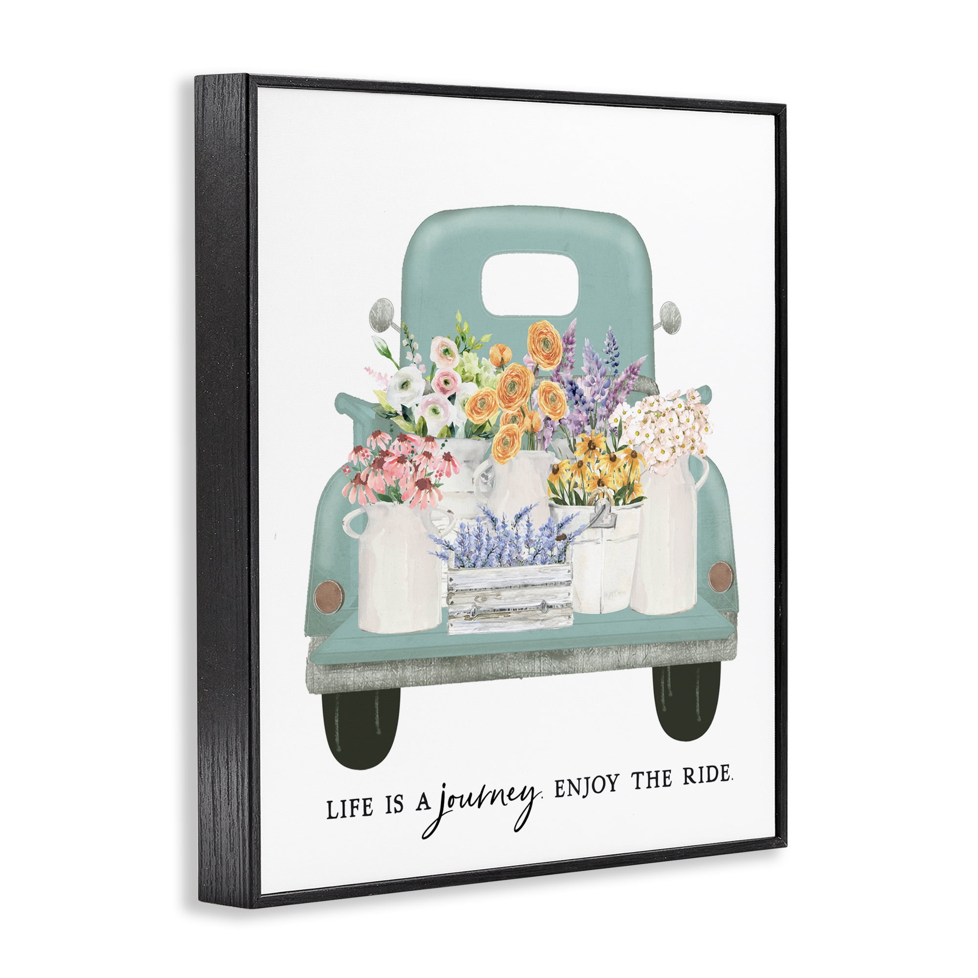 Enjoy The Ride Truck Black Framed Giclee Art, design by Lettered and Lined