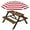Walnut/Red, variant on Wubio Kids Wooden Picnic Table, Outdoor Activity & Dining Table w/Adjustable Collapsible Umbrella, Built-in Seats - Walnut/Red