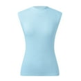thumbnail image 4 of Women's Neck Ribbed Knit Sweater Vest Sleeveless Pullover Casual Summer Tank Top Trendy Comfortable Stretchy Lightweight, 4 of 4