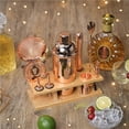 thumbnail image 4 of Toystoory Juego de 11 piezas, coctelera de oro rosa, marco de madera, taza medidora de acero inoxidable brillante, barra, cuchara, filtro de cóctel, Kits de equipo de elaboración de vino 750ml Toystoory HA024875-01, 4 of 5