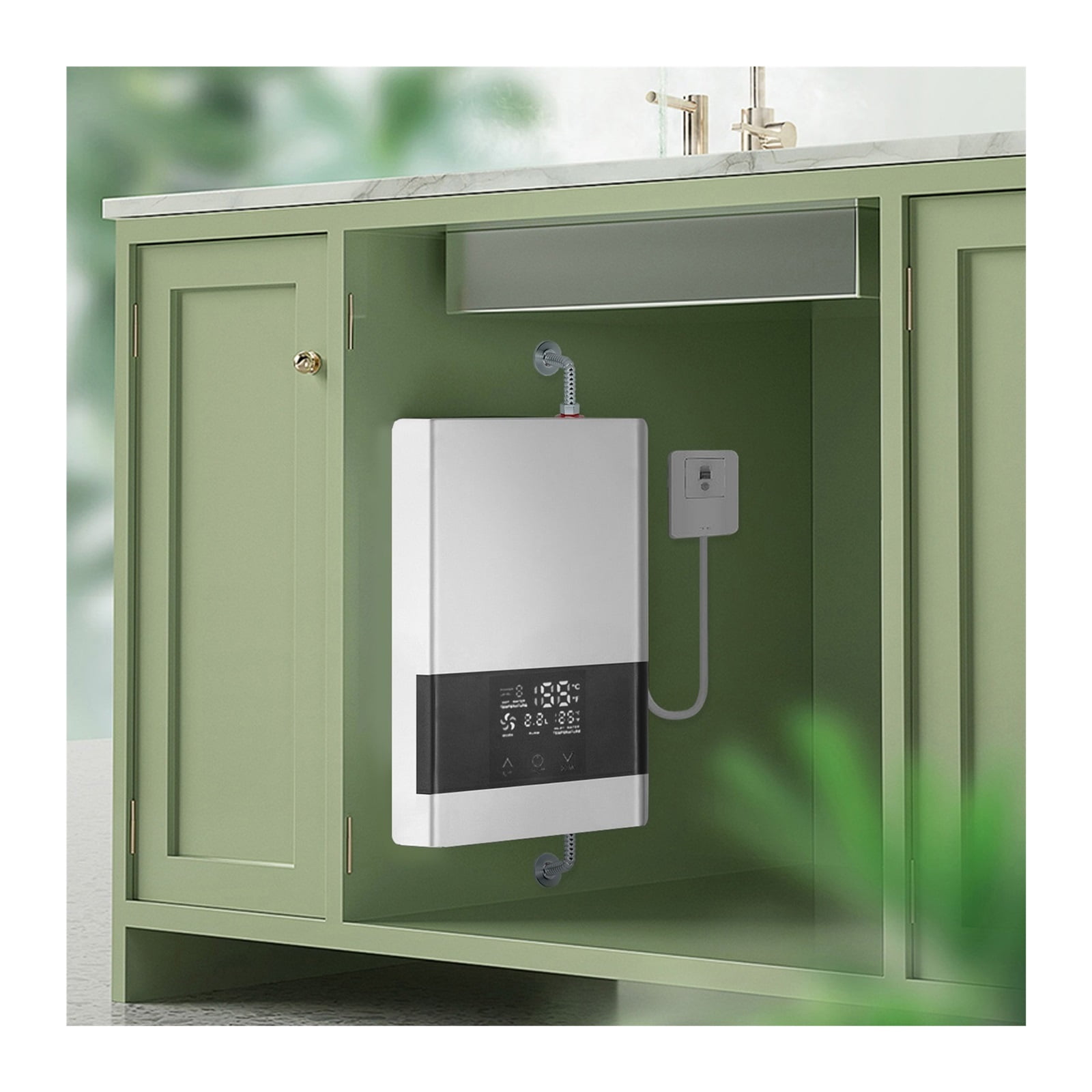 4KW Mini Electric Tankless Water Heater Instant Hot Water Heater Waterproof IPx4 For Kitchen Bath Remote Control Boiler ,Safety Protections