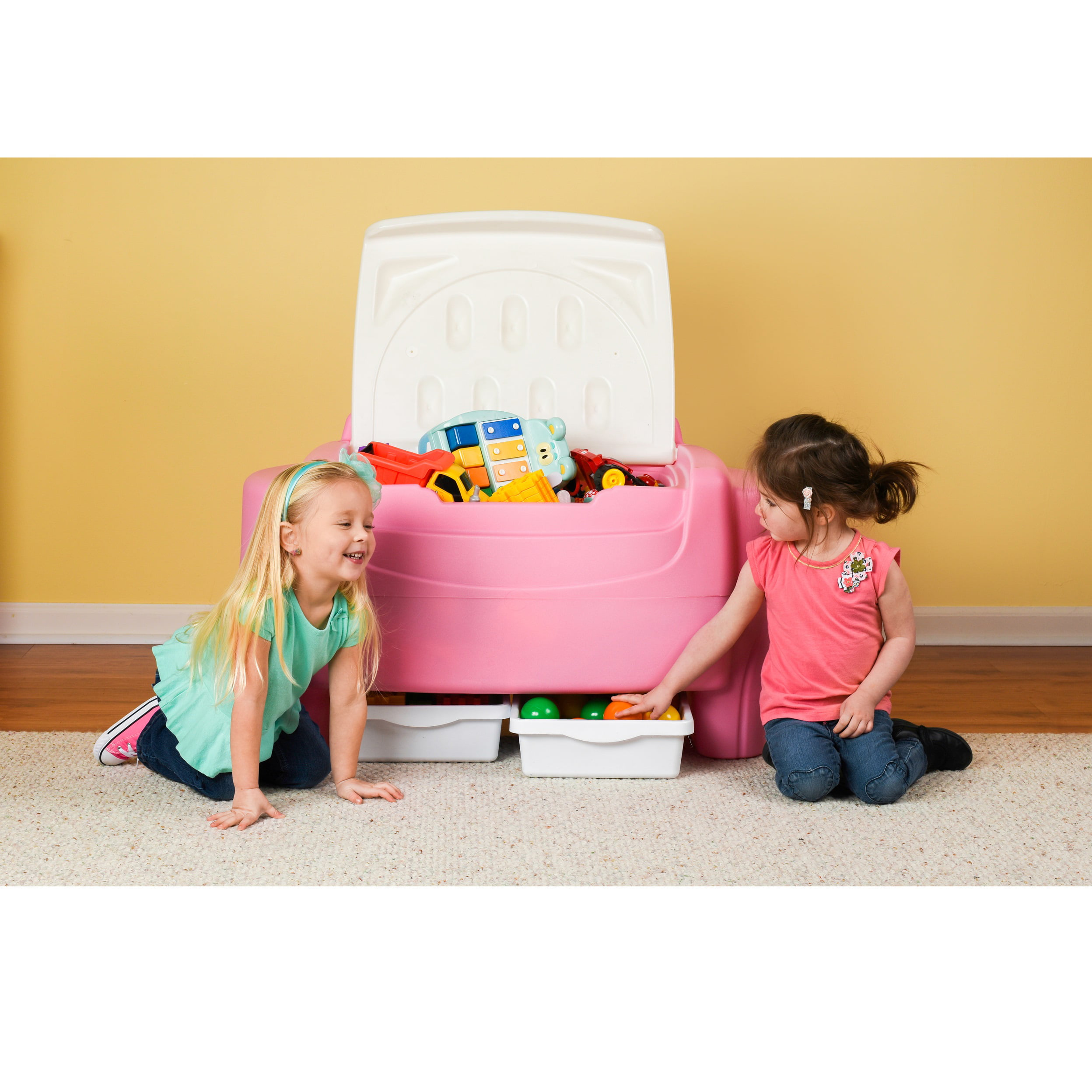 little tikes sort and store toy chest pink
