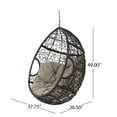 thumbnail image 3 of Christopher Knight Home Kyle Wicker Hanging Chair (Stand Not Included) by  - 400 lb limit Multi-Brown/Khaki, 3 of 5