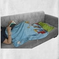 thumbnail image 6 of Cartoon Soft Flannel Fleece Throw Blanket, Cartoon Animal on Train with Birthday Background Sun and Cloud Lion Zebra, Cozy Plush for Indoor and Outdoor Use, 70" x 90", Multicolor, by Ambesonne, 6 of 6