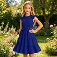 thumbnail image 5 of WOYY Girls Ruffles Sleeveless Tiered Dress Casual Party A-Line Midi Sundress, Sizes 5-14, 5 of 5