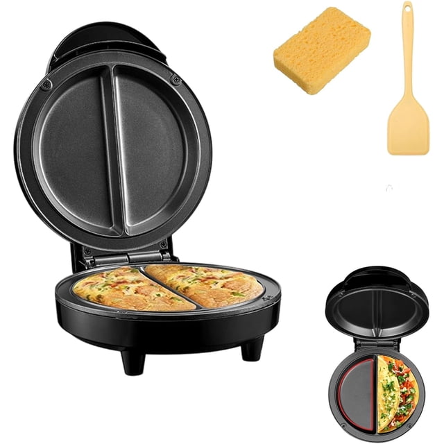 Dual-Zone Electric Omelette Maker, Non-Stick Easy Clean Fast Heating, Compact Fast Heating Multifunctional Breakfast Cooker (Dual-Zone Omelette Maker)