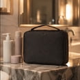 thumbnail image 3 of Toiletry Bag, Black Hanging Foldable, 1 Pack Travel Carry On Organizer, For Vacation Business Trip Bathroom Storage of Shampoos Cosmetics Skin Care Products Personal Hygiene Accessories, 3 of 5