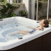 Lifesmart Coronado (LS600DX) Hot Tub - 7 Person, 65-Jet, 220v, Arctic White/ Espresso Brown