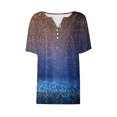thumbnail image 4 of Fiudx Tops para Mujer Blusa de Manga Corta Estampada a La Moda para Mujer, Blusas Informales con Cuello En V, 4 of 4