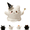 B, variant on Cute Ghost Cat Plushies, Halloween Black & White Kitten Stuffed Animal with Star Magic Wand Plush Toys, Pumpkin Hat Option, Spooky Halloween Bedroom Ornament Gifts for Kids Girls D
