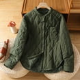 thumbnail image 4 of Uaswgudfs Women's Olive Green Quilted Jacket, Long Sleeve Loose Casual Winter Coat - Warm Outerwear Green L, 4 of 9