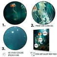 thumbnail image 3 of Designart "Verdant Jellyfish Gathering" Coastal Coral Under Water Floater Framed Wall Art Prints, 3 of 5