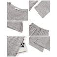 thumbnail image 6 of UVN Fall Womens Pajama Set 2 Piece Long Sleeve V Neck Top and Wide Leg Pant Ladies Soft Matching Lounge Set with Pockets, 6 of 11