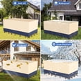 thumbnail image 2 of Firstness Patio Furniture Covers Waterproof,420D Oxford Fabric Outdoor Rectangular Furniture Set Table Covers,110" x 83" x 32"(Beige & Navy), 2 of 8