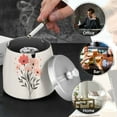 thumbnail image 4 of Yayeee Ashtray with Lid for Cigarette Smokeless Stainless Steel Home Ash Holder, Pink Flower, 4 of 7