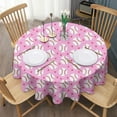 thumbnail image 3 of Pink Baseballs Pattern Round Tablecloth 60"x60",Wrinkle Wipeable Table Cloth for Kitchen Dining Room Picnic Patio Party, 3 of 6