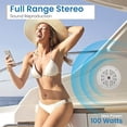 thumbnail image 5 of 4 Inch Dual Marine Speakers - Waterproof and Weather Resistant Outdoor Audio Stereo Sound System with Polypropylene Cone, Cloth Surround and Low Profile Design - 1 Pair - PLMR41W (White), 5 of 5