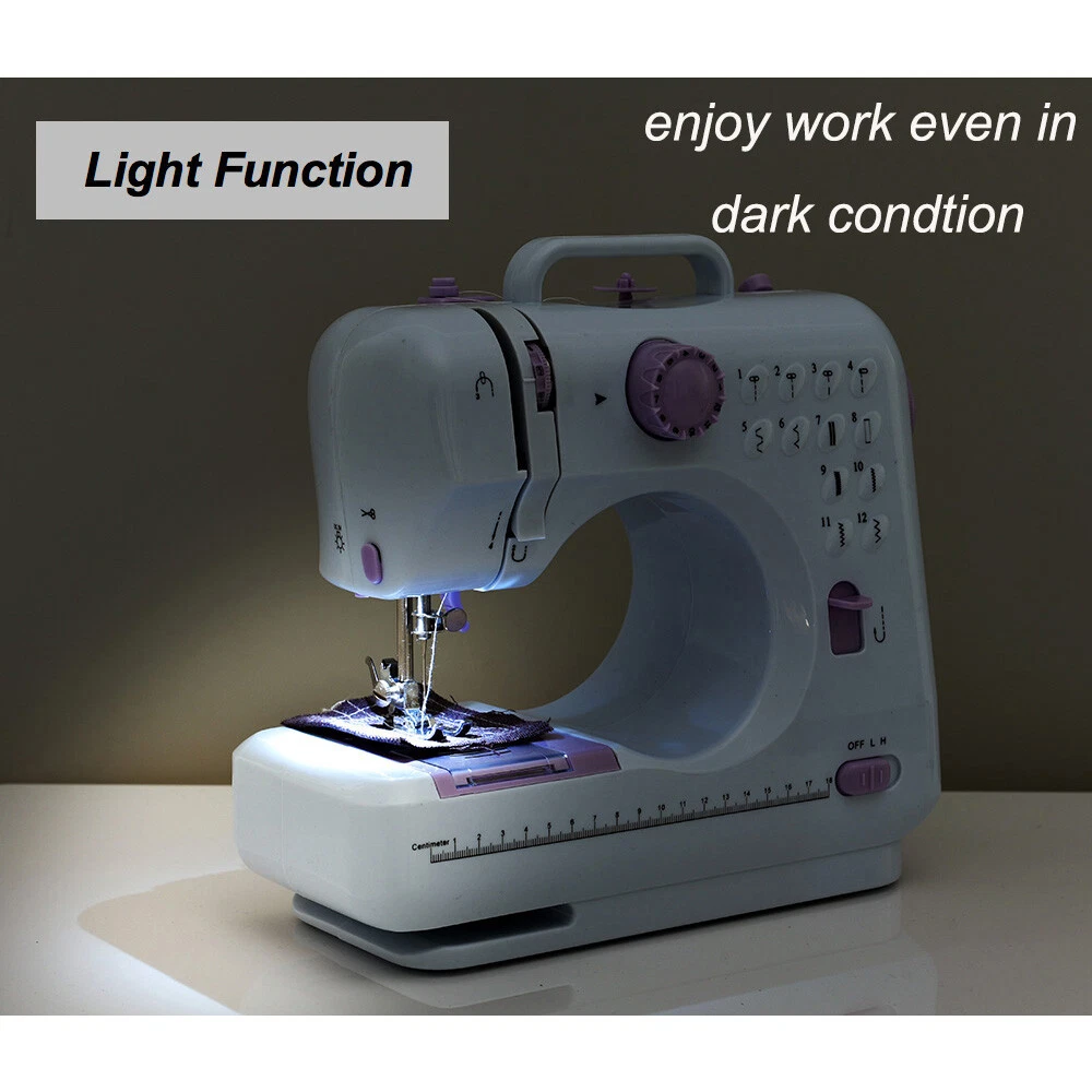 iMeshbean Sewing Machine Portable Electric Crafting Mending Machine Double Thread, Double Speed, 12 Built-In Stitches