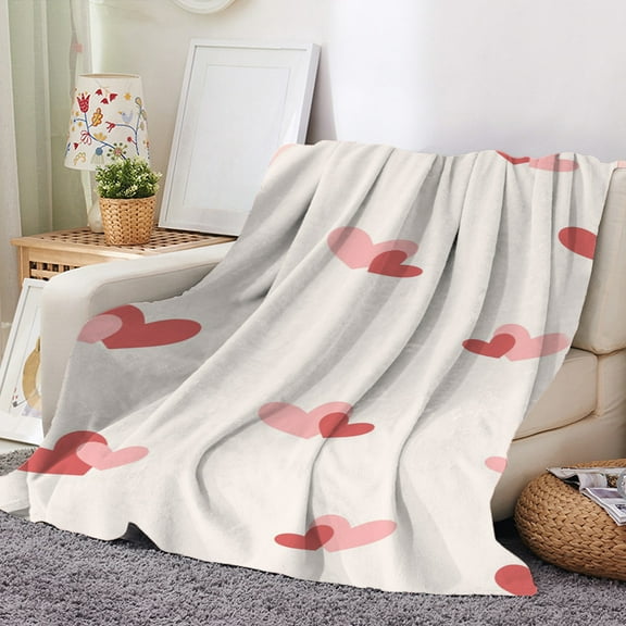 Throw Blanket Valentine's Day Blanket Flannel Blanket Flannel Digital Printing Nap Cover Blanket Holiday Gift Warm Blanket Plush Blanket
