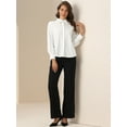 thumbnail image 4 of DARING DIVA Women's Embroidery Collared Work Blouses Tops XS White, 4 of 6