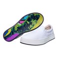 thumbnail image 5 of MaCae Unisex Canvas Slip On Fashion Shoe With Unique Sole, Skateboard Shoes, Slip On Tennis Shoes, Slip On Sneakers, Canvas Shoes, Cute Shoes - White/Reflections, 4M/6W, 5 of 7