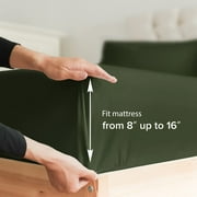 CGK Linens 4-Piece Ultra Soft & Comfy Hotel Luxury Sheet Set - Queen Size Cooling Bed Sheet Fits 8-16 Mattresses, Emerald Green