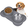 thumbnail image 1 of OYISIYI Bols pour Animaux en Acier Inoxydable (TG Gris), 1 of 4